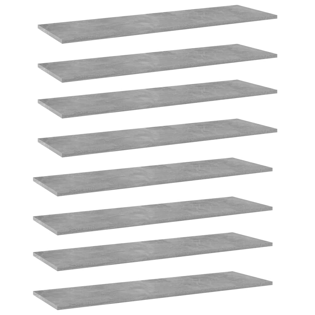 vidaXL Police za knjige 8 kom siva boja betona 100x30x1,5 cm iverica