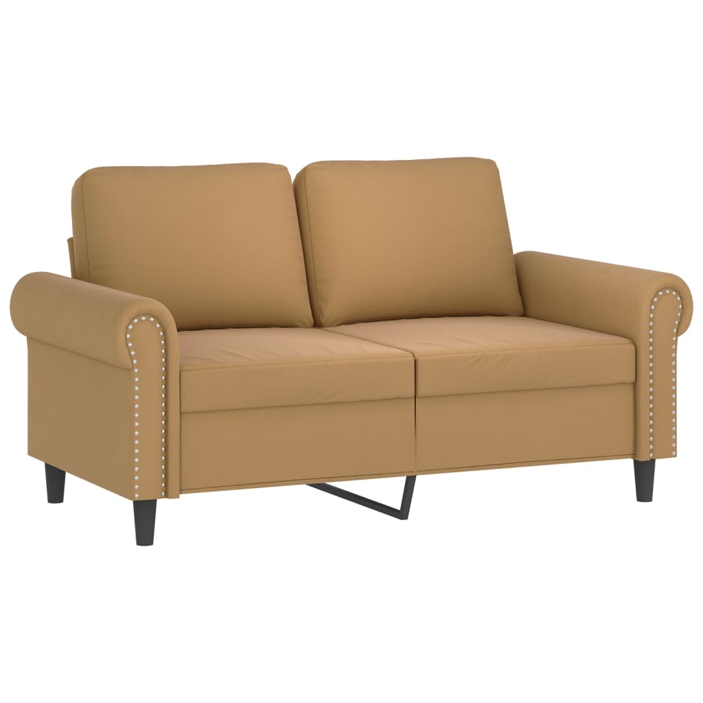 vidaXL 2-dijelni set sofa s jastucima smeđi baršunasti