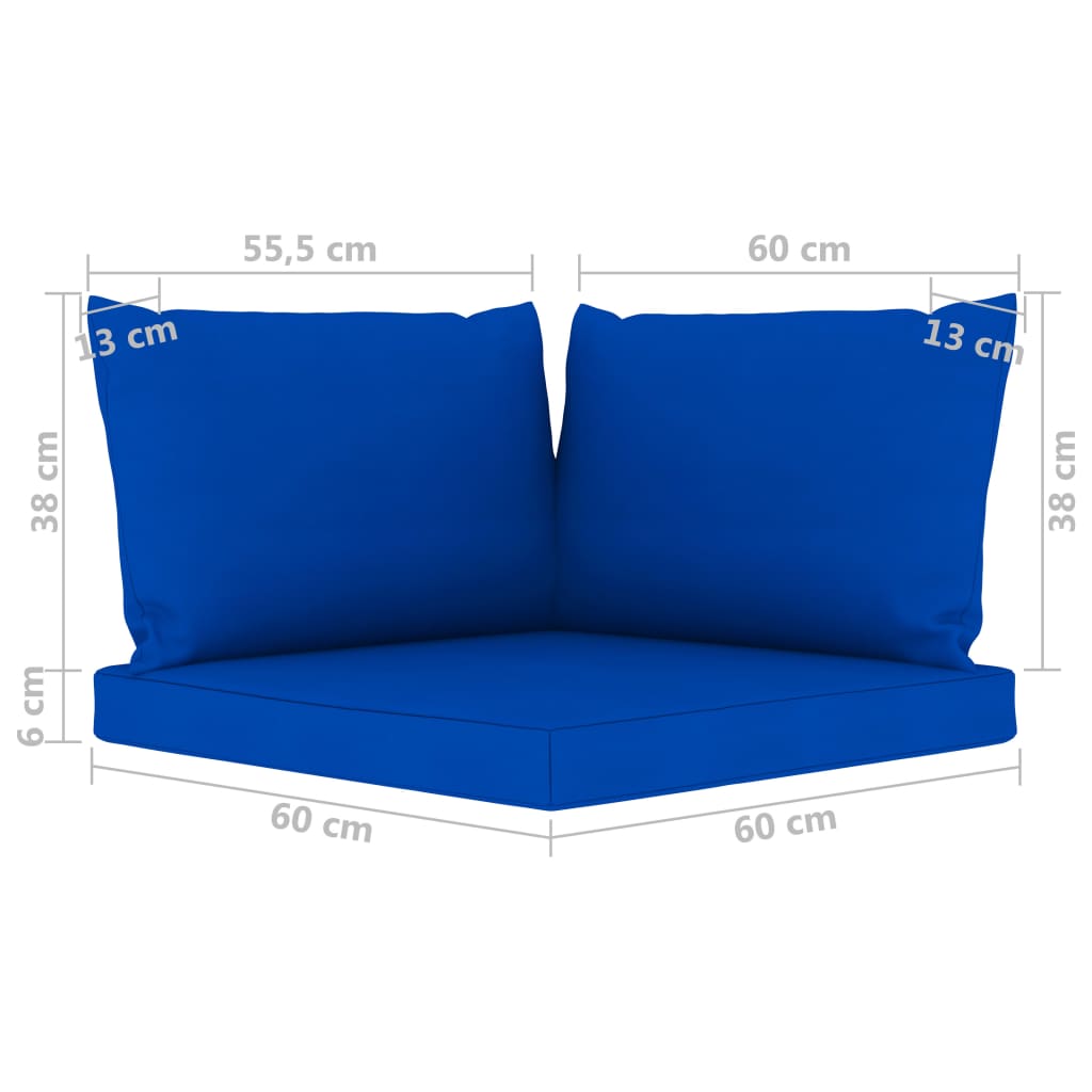 vidaXL 6-dijelna vrtna garnitura s plavim jastucima