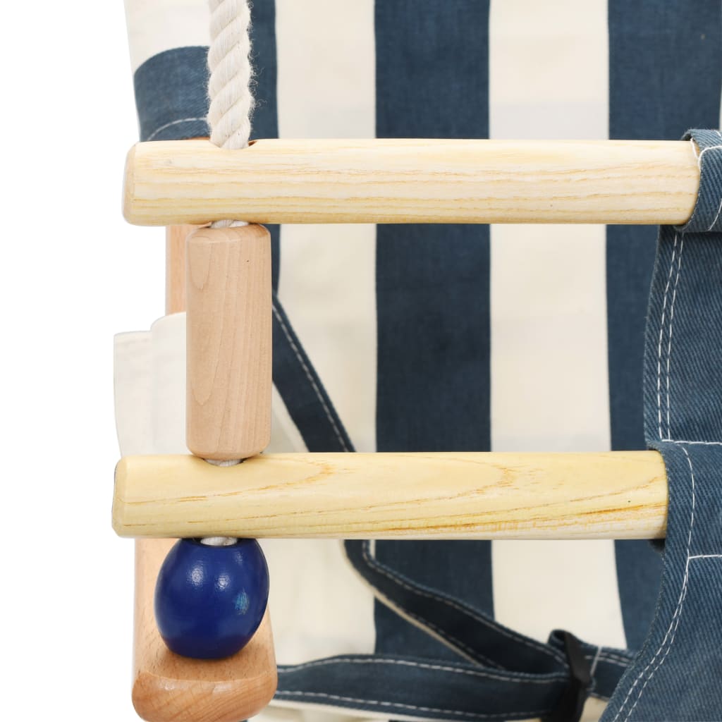 vidaXL Ljuljačka za bebe sa sigurnosnim pojasom od pamuka i drva plava