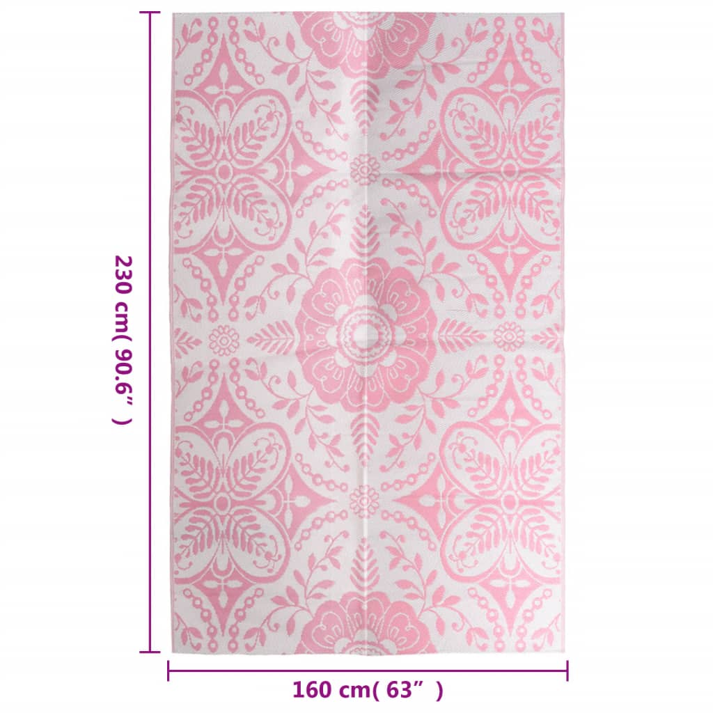 vidaXL Vanjski tepih ružičasti 160 x 230 cm PP