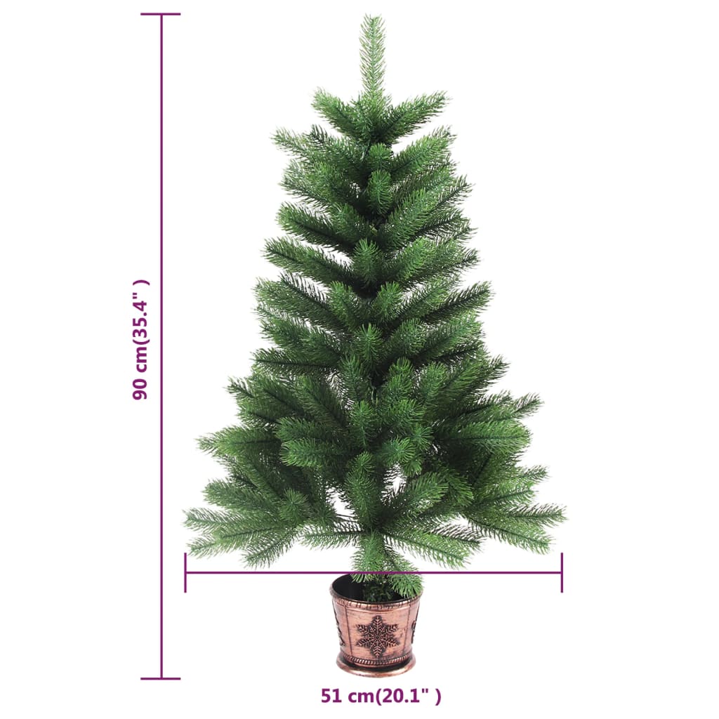 vidaXL Umjetno osvijetljeno božićno drvce 90 cm zeleno