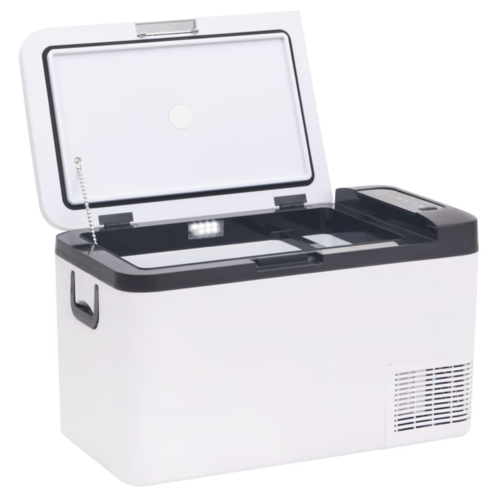 vidaXL Prijenosni hladnjak s ručkom crno-bijeli 25 L PP i PE