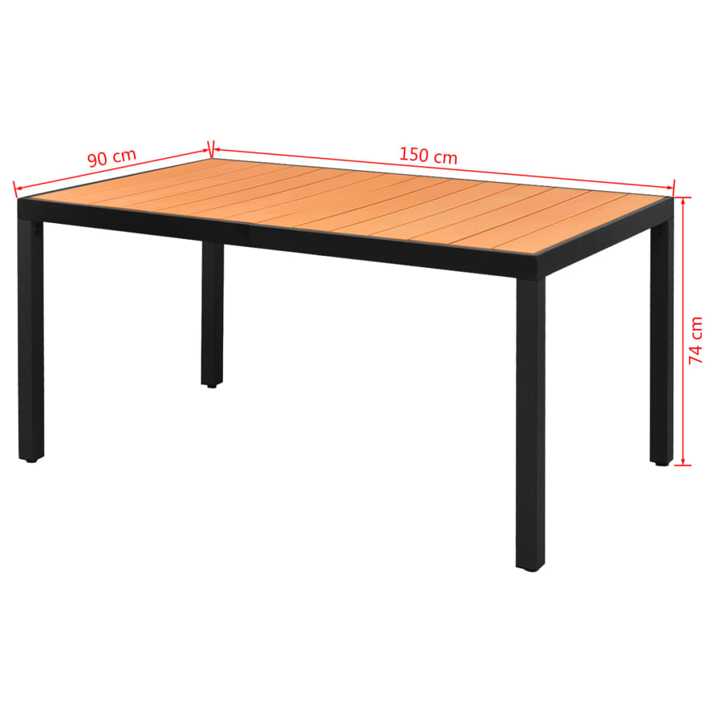 vidaXL Vrtni stol smeđi 150 x 90 x 74 cm aluminijum i WPC