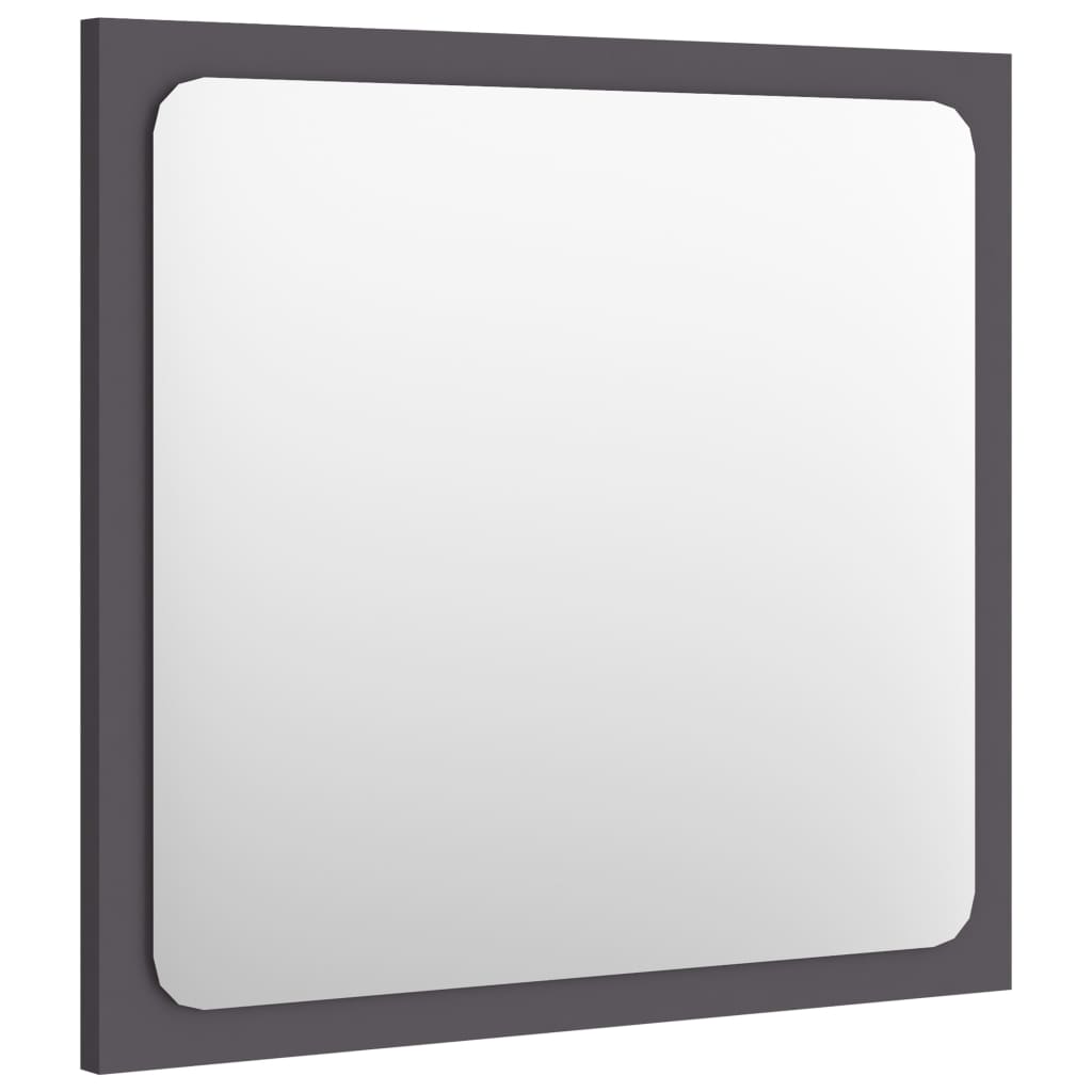 vidaXL Kupaonsko ogledalo sivo 40 x 1,5 x 37 cm konstruirano drvo