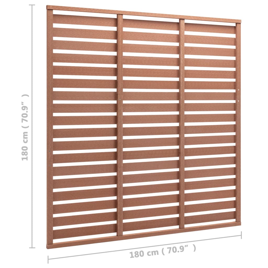 vidaXL Panel za ogradu WPC 180 x 180 smeđi
