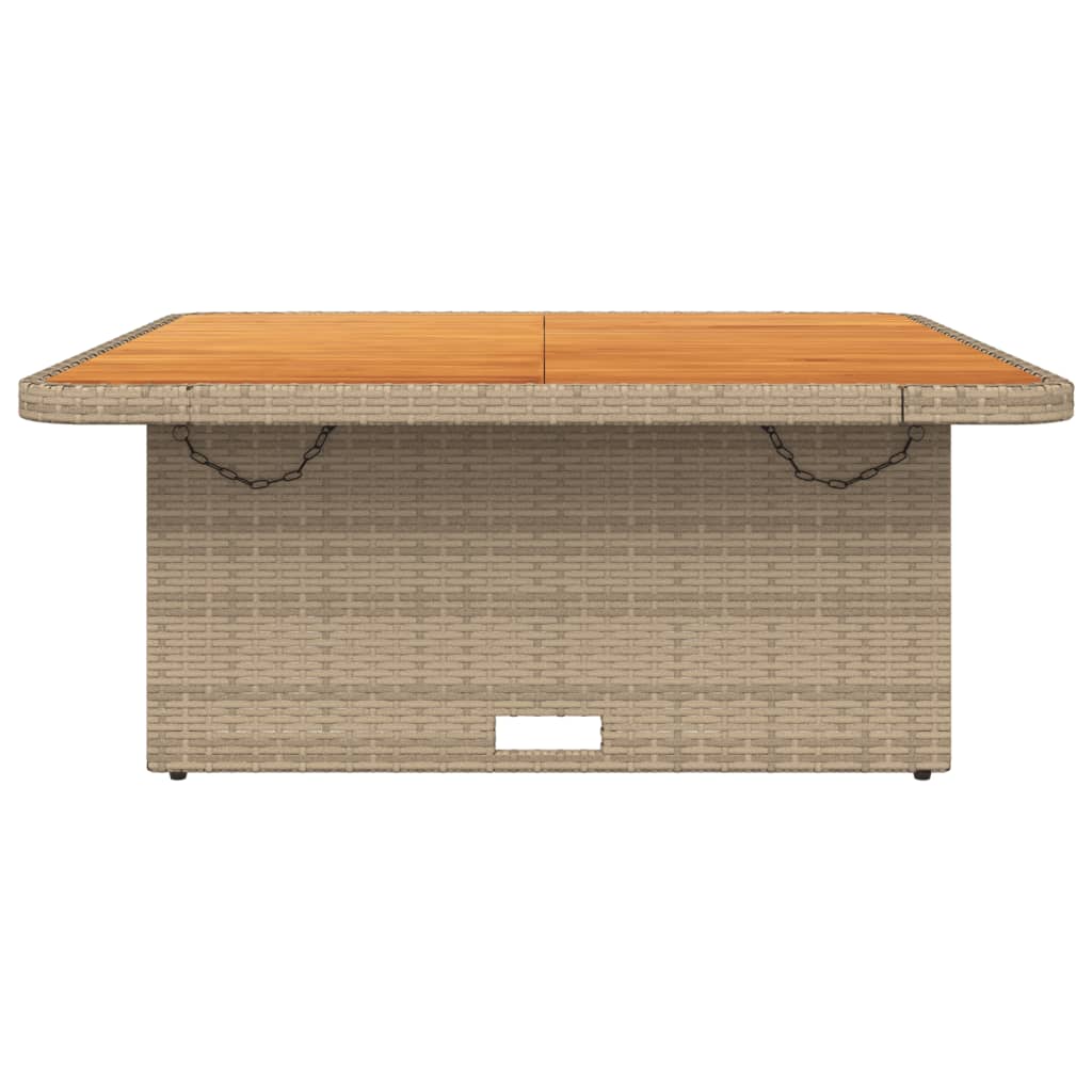 vidaXL Vrtni stol bež 110 x 110 x 71 cm od poliratana i drva bagrema