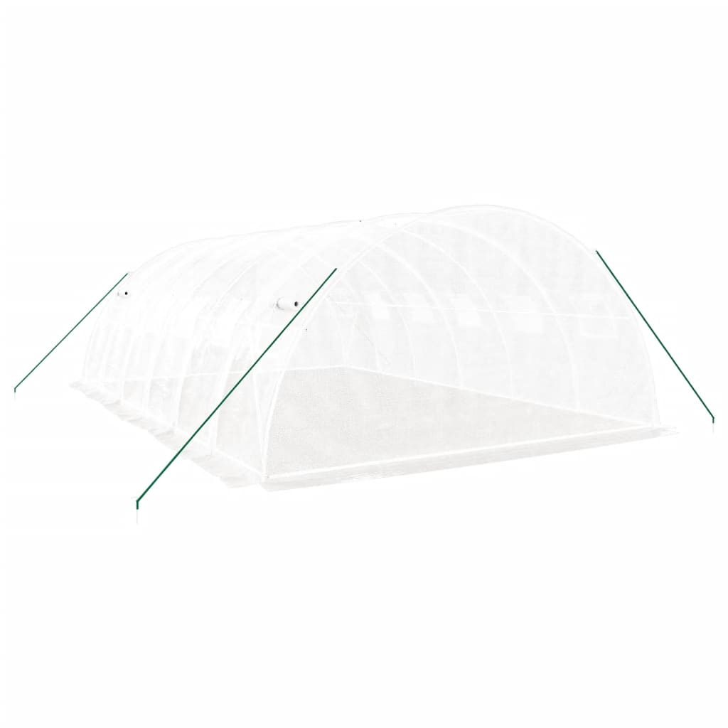 vidaXL Staklenik s čeličnim okvirom bijeli 24 m² 6 x 4 x 2 m