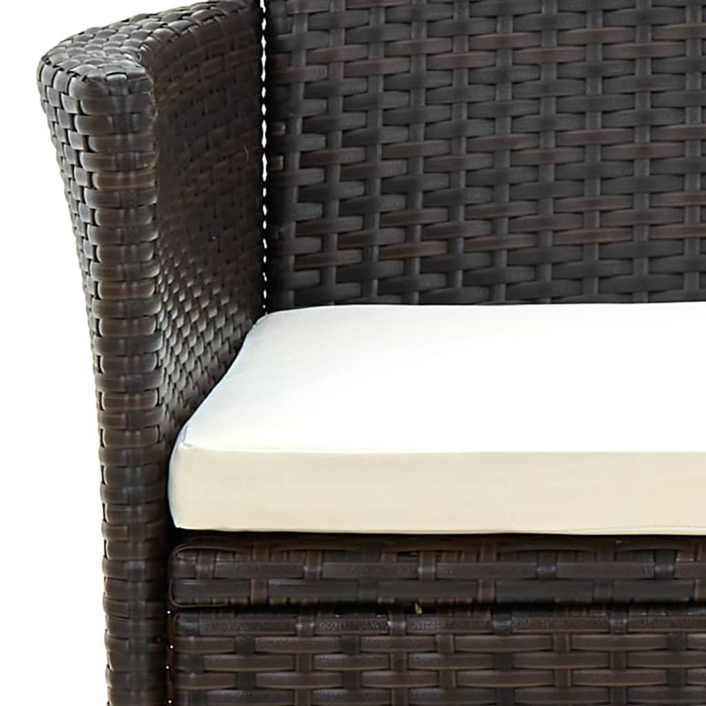 vidaXL Vrtne stolice s jastucima 2 kom od poliratana smeđe