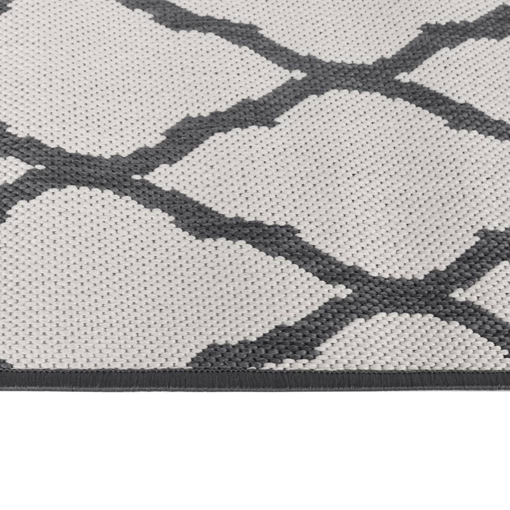 vidaXL Vanjski tepih sivo-bijeli 80 x 150 cm reverzibilni dizajn
