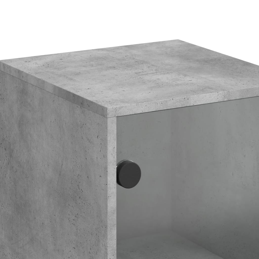 vidaXL Visoka komoda sa staklenim vratima boja betona 35 x 37 x 120 cm