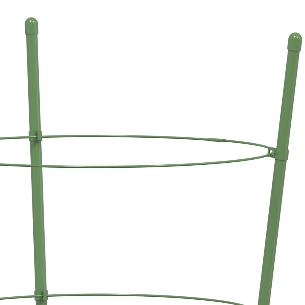 vidaXL Kolci za vrtne biljke s 4 prstena 5 kom zeleni 90 cm čelični