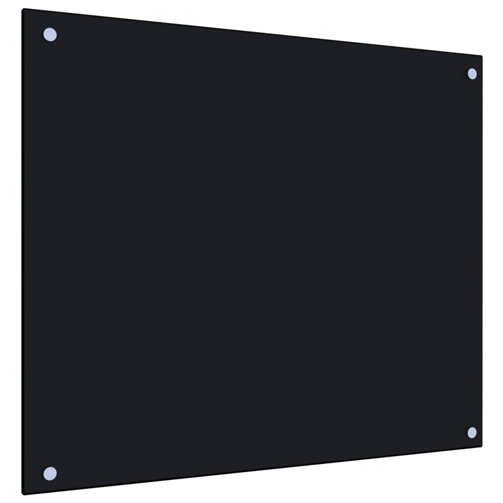 vidaXL Kuhinjska zaštita od prskanja crna 70 x 60 cm kaljeno staklo