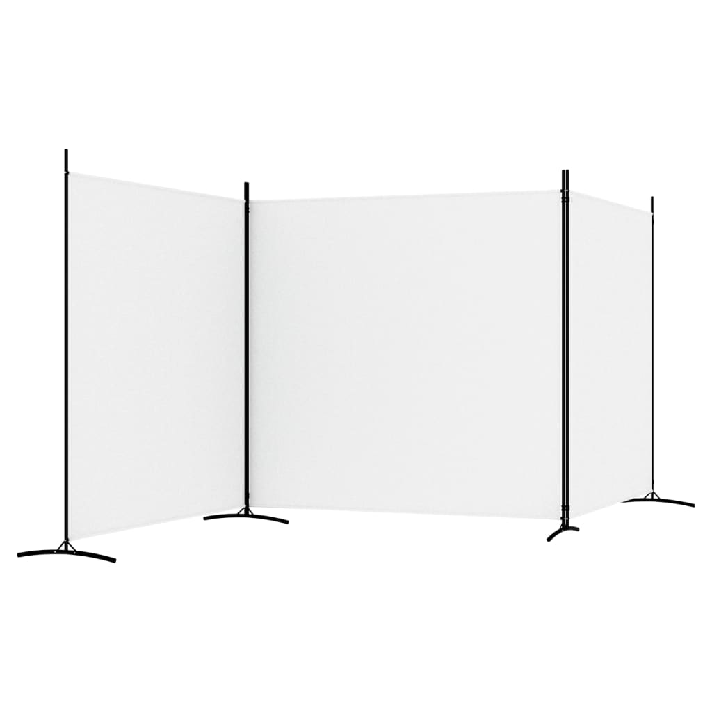 vidaXL Sobna pregrada s 3 panela bijela 525 x 180 cm od tkanine