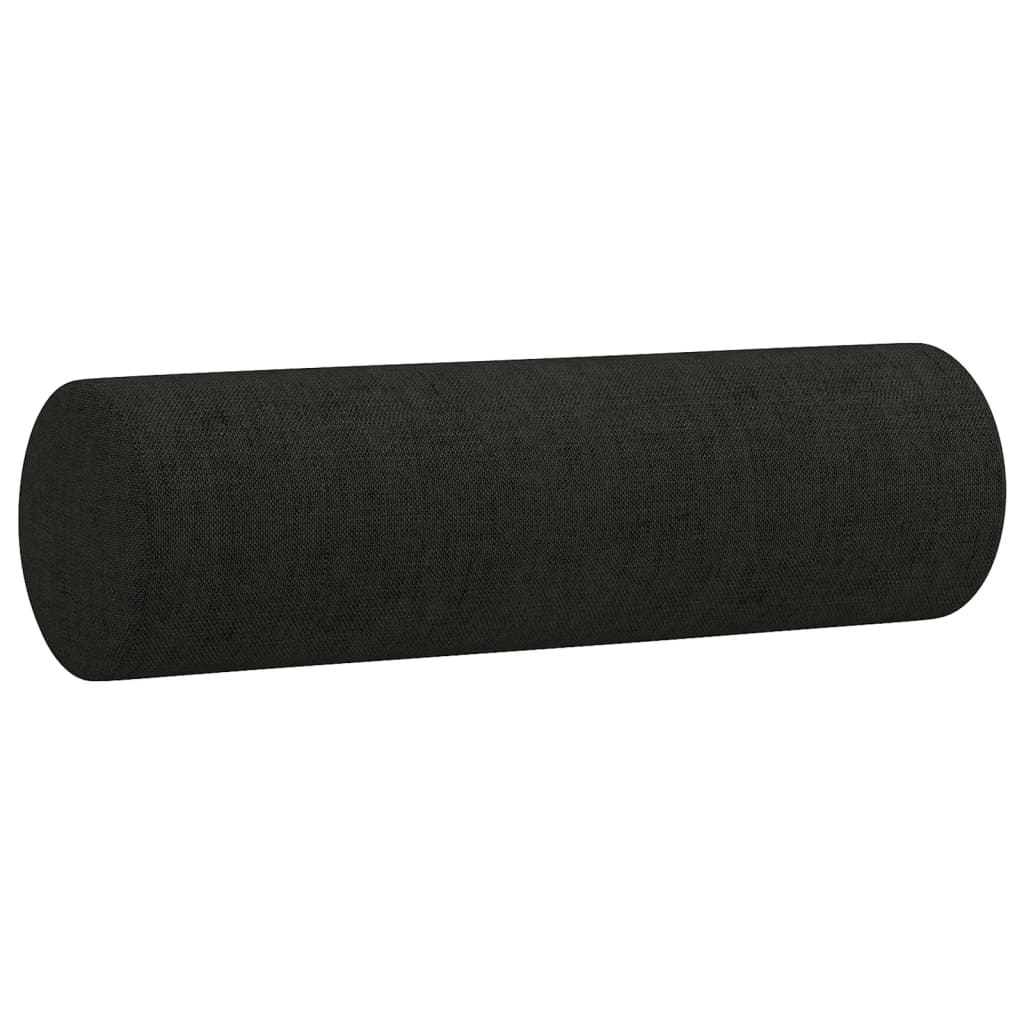 vidaXL Dvosjed s ukrasnim jastucima crni 140 cm od tkanine
