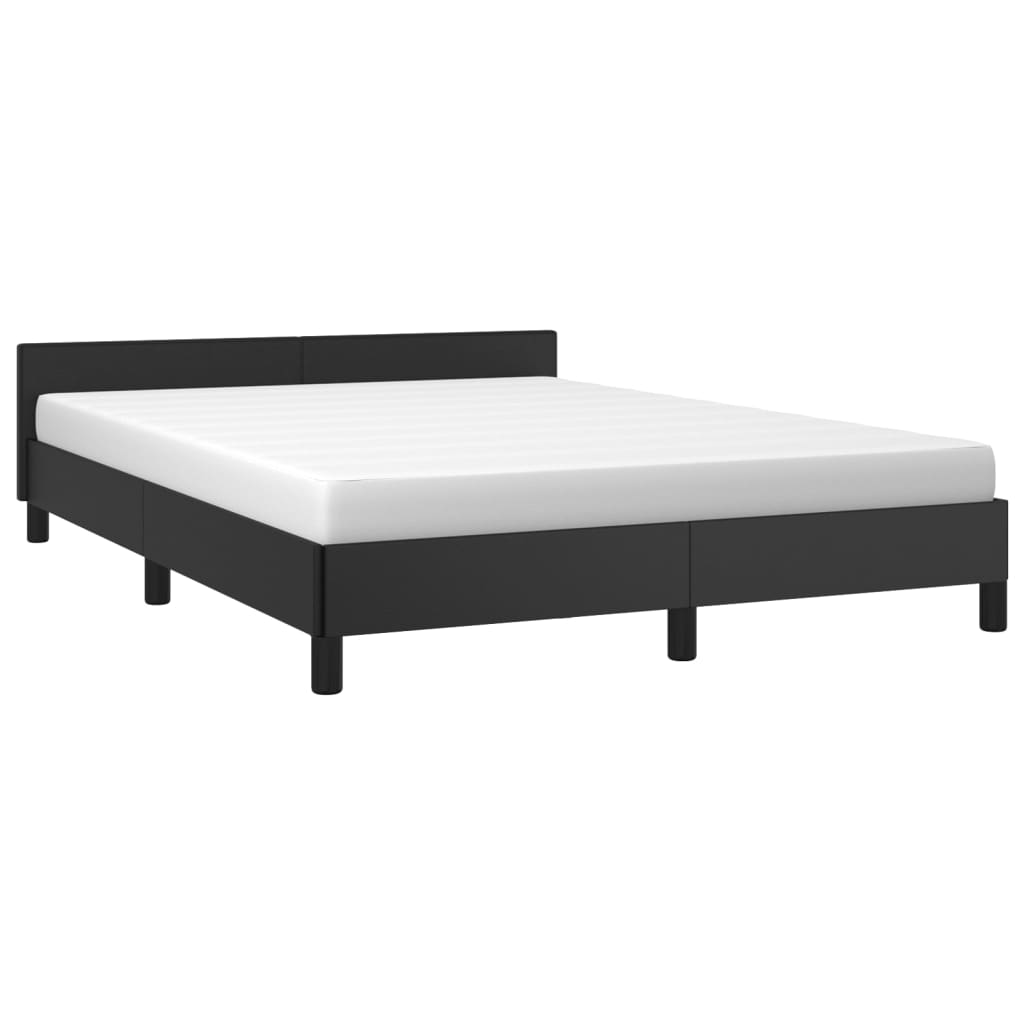 vidaXL Okvir za krevet s uzglavljem crni 140x190 cm od umjetne kože