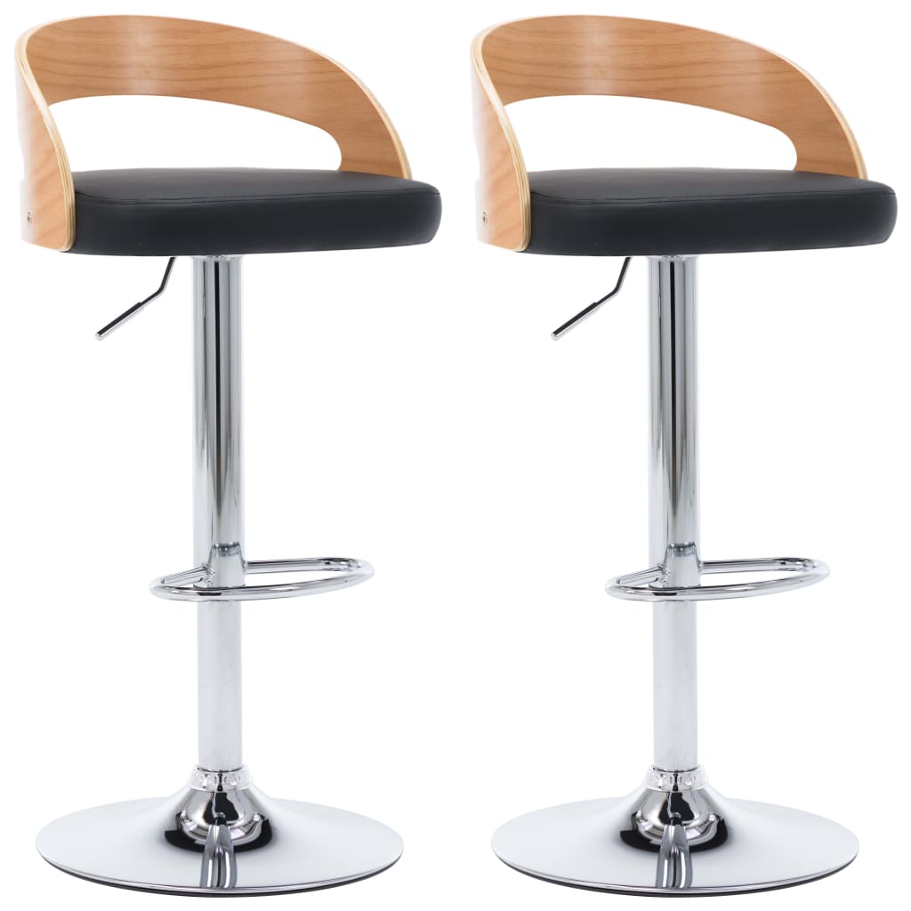 vidaXL Barski stolci od umjetne kože i savijenog drva 2 kom crni