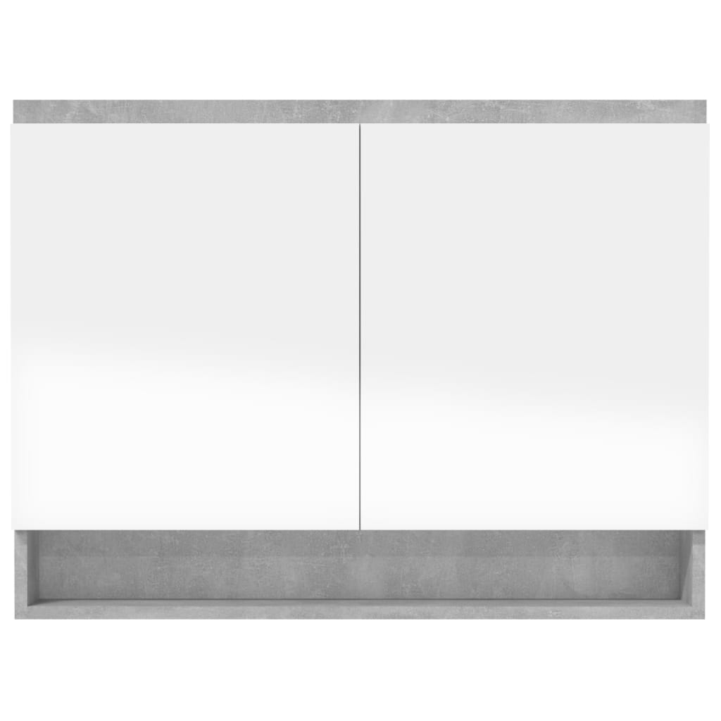 vidaXL Kupaonski ormarić s ogledalom 80 x 15 x 60 cm MDF boja betona