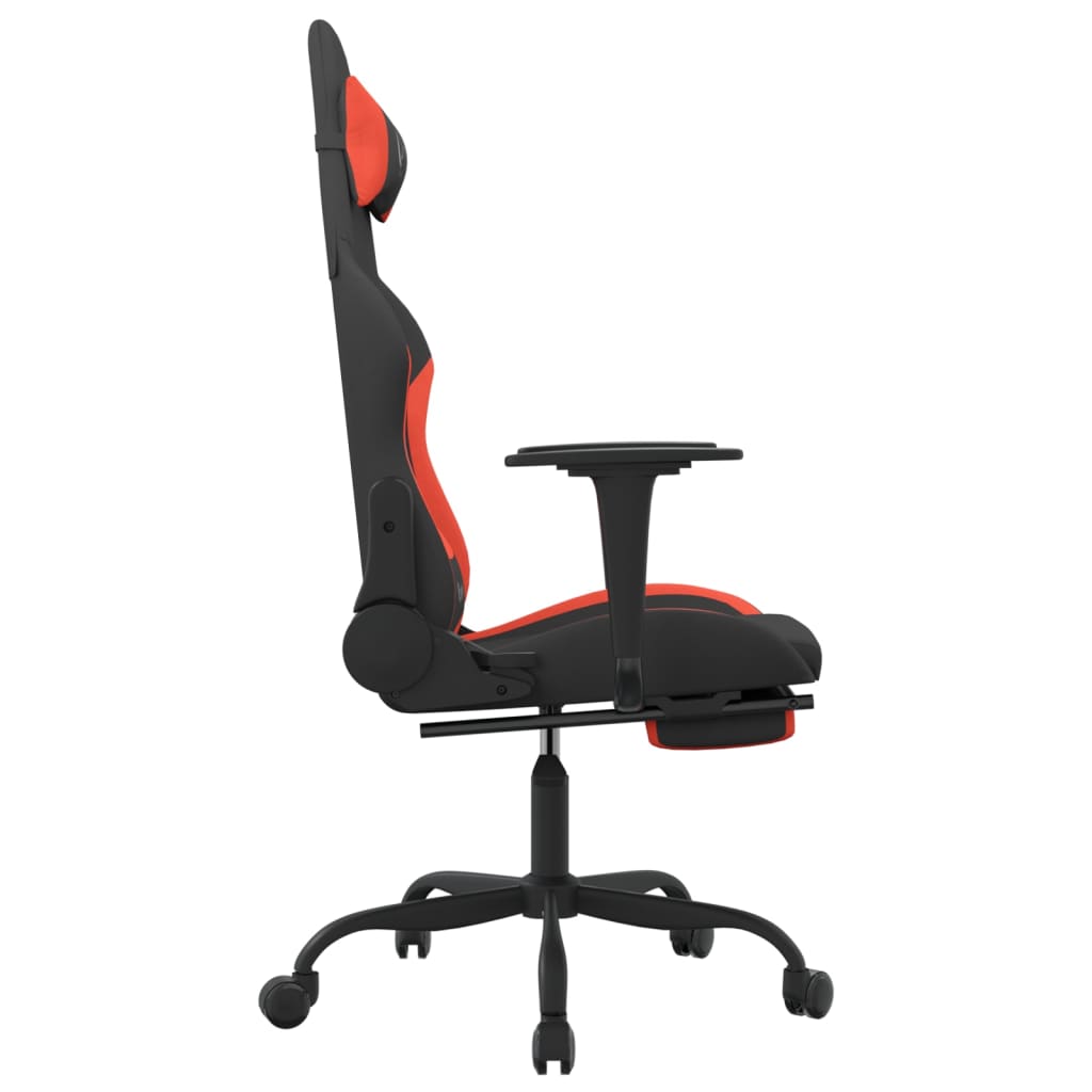 vidaXL Igraća stolica od tkanine s osloncem za noge crna-Crvena