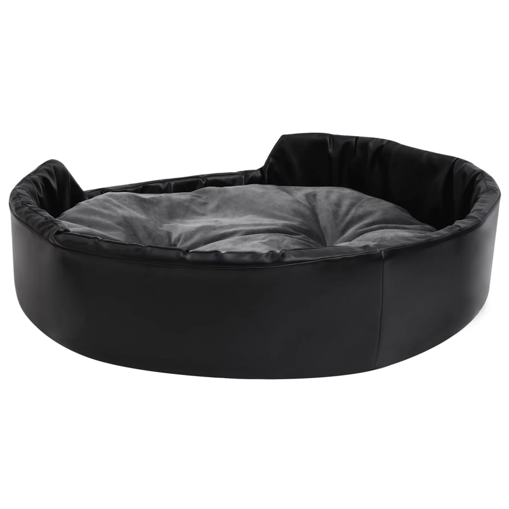 vidaXL Krevet za pse crni i tamnosivi 90x79x20 cm pliš i umjetna koža