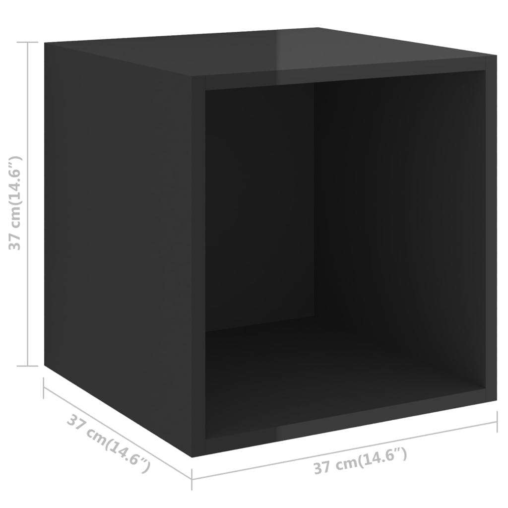 vidaXL 4-dijelni set TV ormarića visoki sjaj crni od iverice