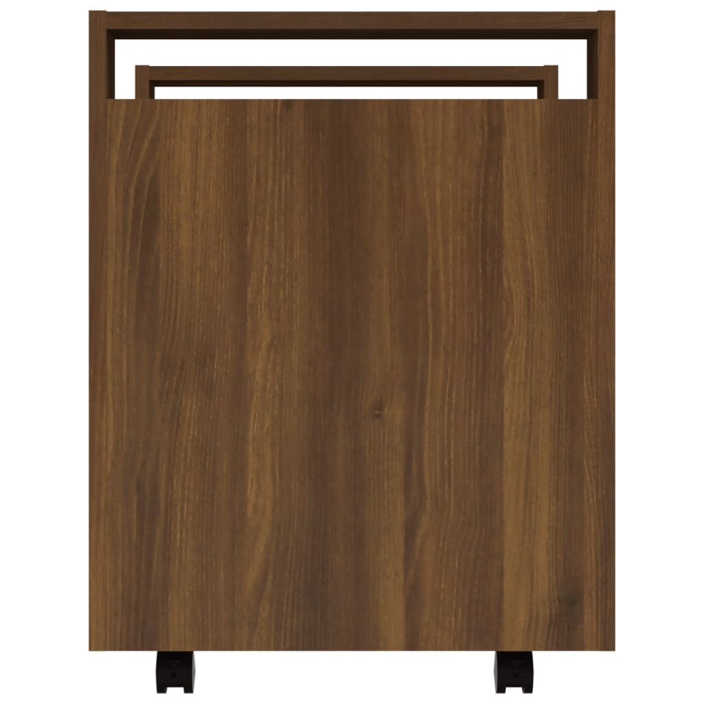 vidaXL Kolica za radni stol boja smeđeg hrasta 60 x 45 x 60 cm drvena