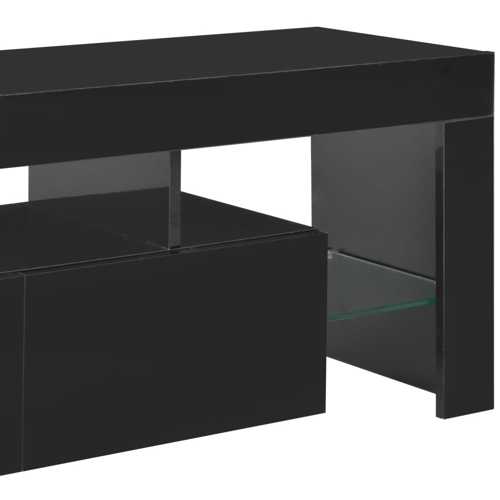 vidaXL TV ormarić s LED svjetlima visoki sjaj crni 130 x 35 x 45 cm
