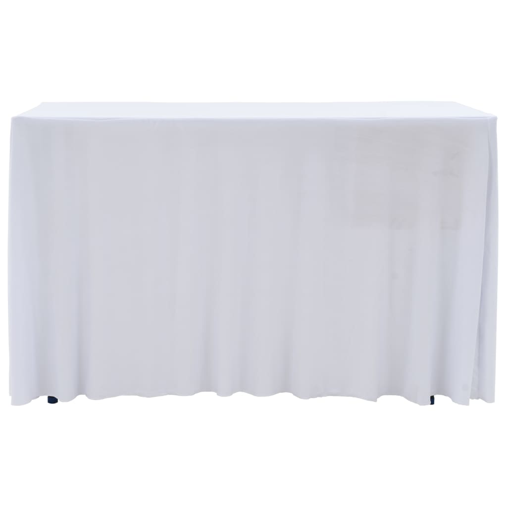 vidaXL Rastezljive navlake za stol 2 kom duge 243 x 76 x 74 cm bijele