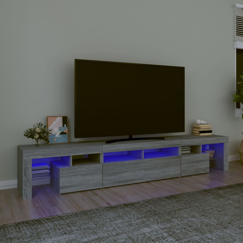 vidaXL TV ormarić s LED svjetlima boja hrasta sonome 230x36,5x40 cm