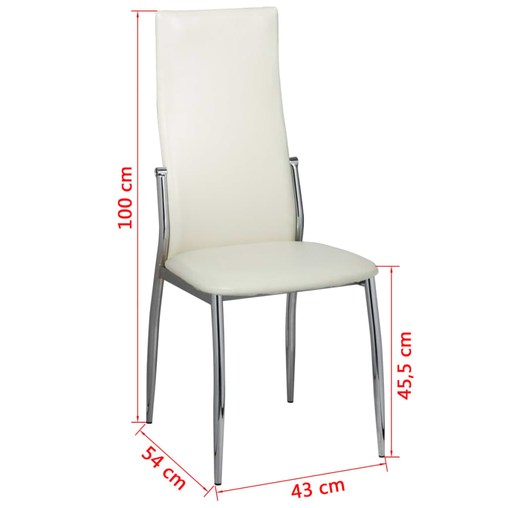 vidaXL Blagovaonske stolice od umjetne kože 6 kom bijele