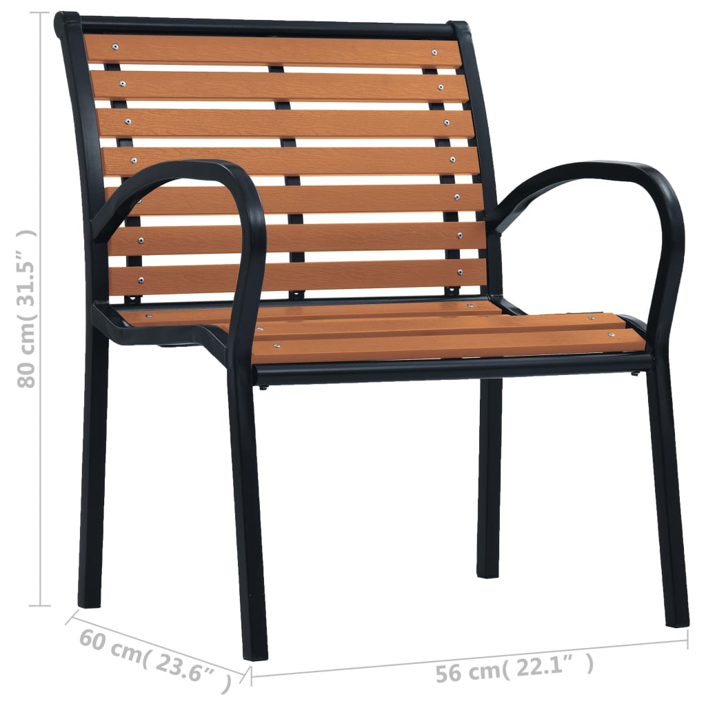 vidaXL Vrtne stolice 2 kom od čelika i WPC-a crno-smeđe