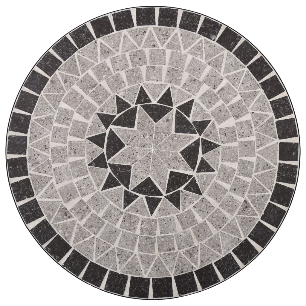vidaXL Bistro stolić s mozaikom sivi 61 cm keramički