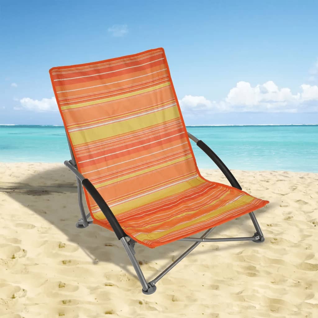HI sklopiva stolica za plažu narančasta 65 x 55 x 25/65 cm