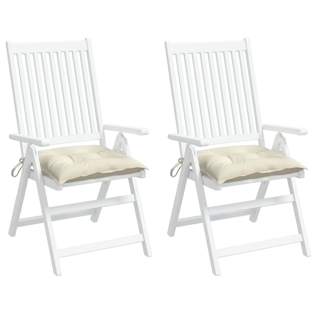 vidaXL Jastuci za stolice 2 kom krem bijeli 40x40x7 cm tkanina Oxford