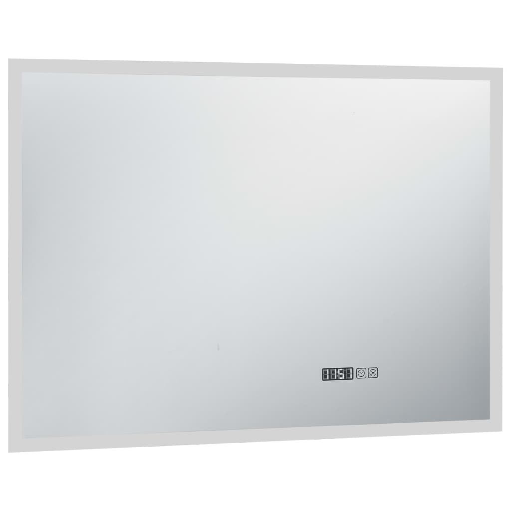 vidaXL Kupaonsko LED ogledalo sa senzorom na dodir i satom 100 x 60 cm