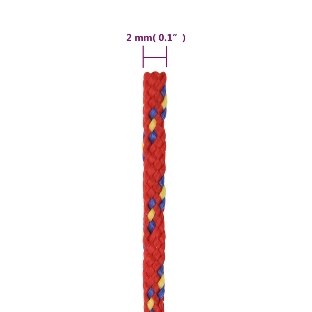 vidaXL Brodski konop crveni 2 mm 50 m od polipropilena
