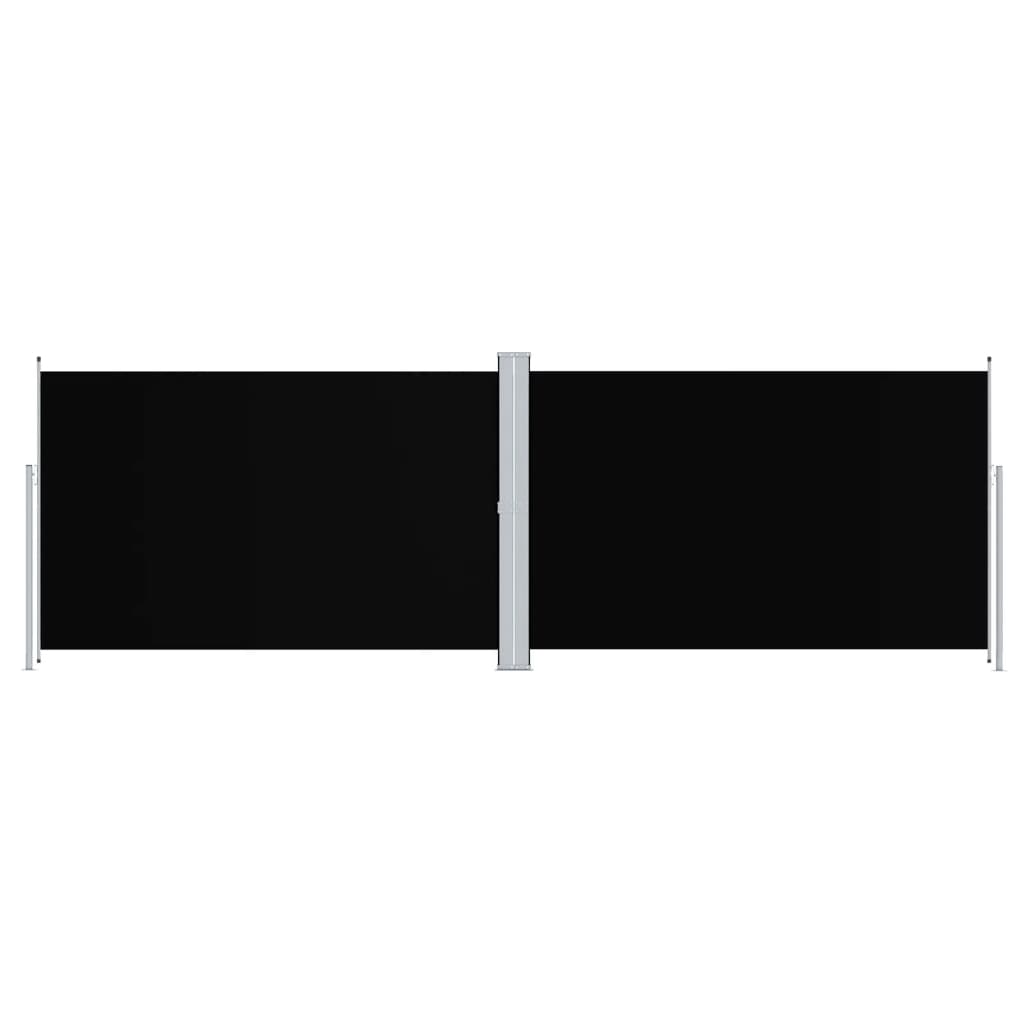 vidaXL Uvlačiva bočna tenda crna 200 x 600 cm