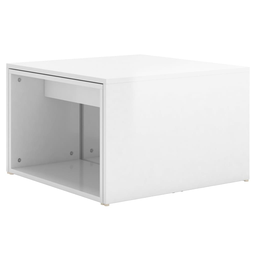 vidaXL 3-dijelni set uklapajućih stolića sjajni bijeli 60x60x38cm drvo