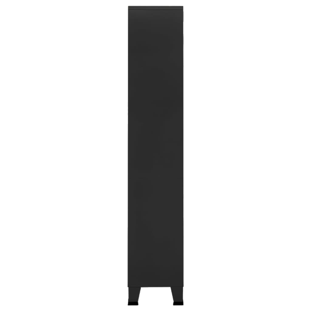 vidaXL Industrijske police za knjige crne 80 x 32 x 180 cm čelične