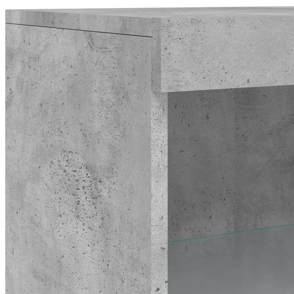 vidaXL Komoda s LED svjetlima siva boja betona 60,5x37x100 cm