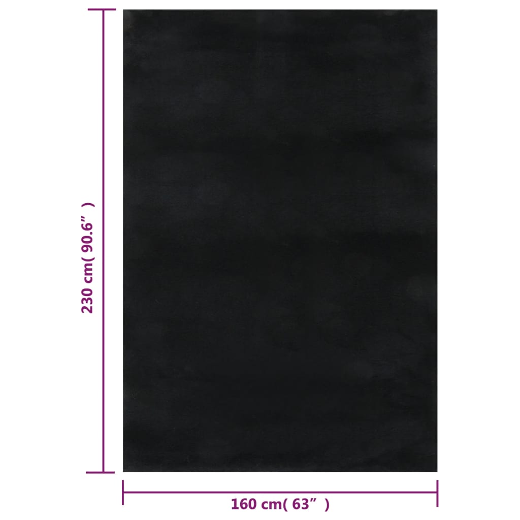vidaXL Perivi mekani pahuljasti tepih 160 x 230 cm protuklizni crni