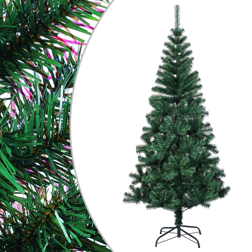 vidaXL Umjetno božićno drvce s obojenim vrhovima zeleno 210 cm PVC