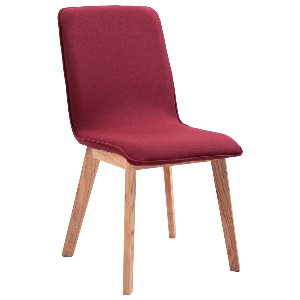 vidaXL Blagovaonske stolice tkanina i hrastovina 2 kom crvene