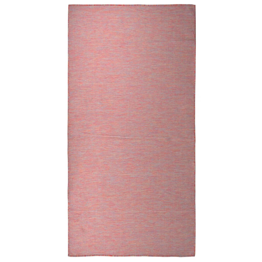 vidaXL Vanjski tepih ravnog tkanja 100 x 200 cm crveni