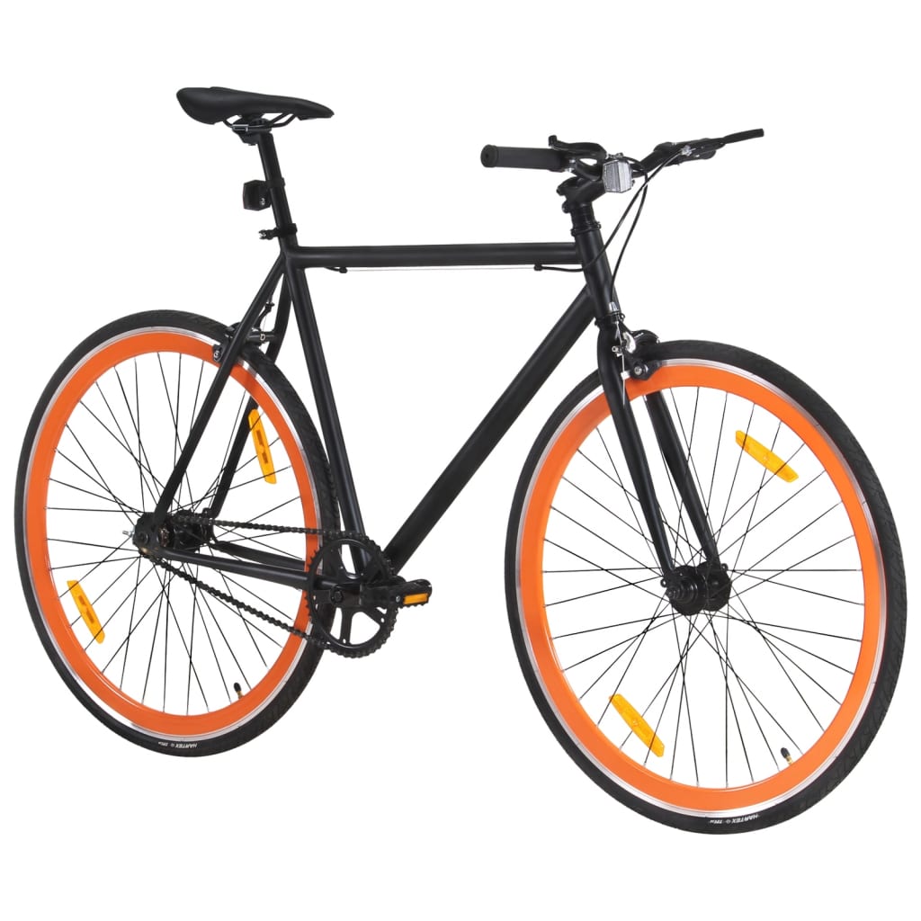 vidaXL Bicikl s fiksnim zupčanikom crno-narančasti 700c 55 cm
