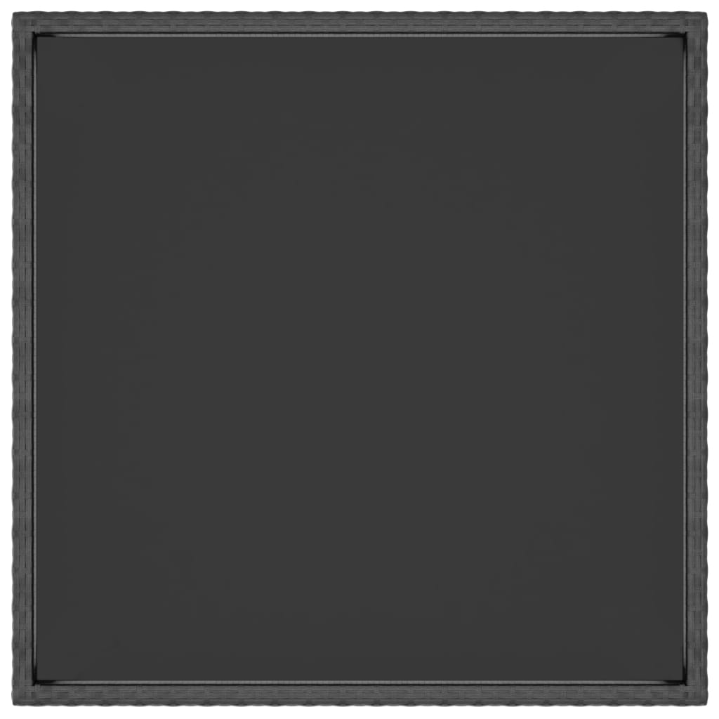 vidaXL Vrtni stol crni 90 x 90 x 75 cm od poliratana