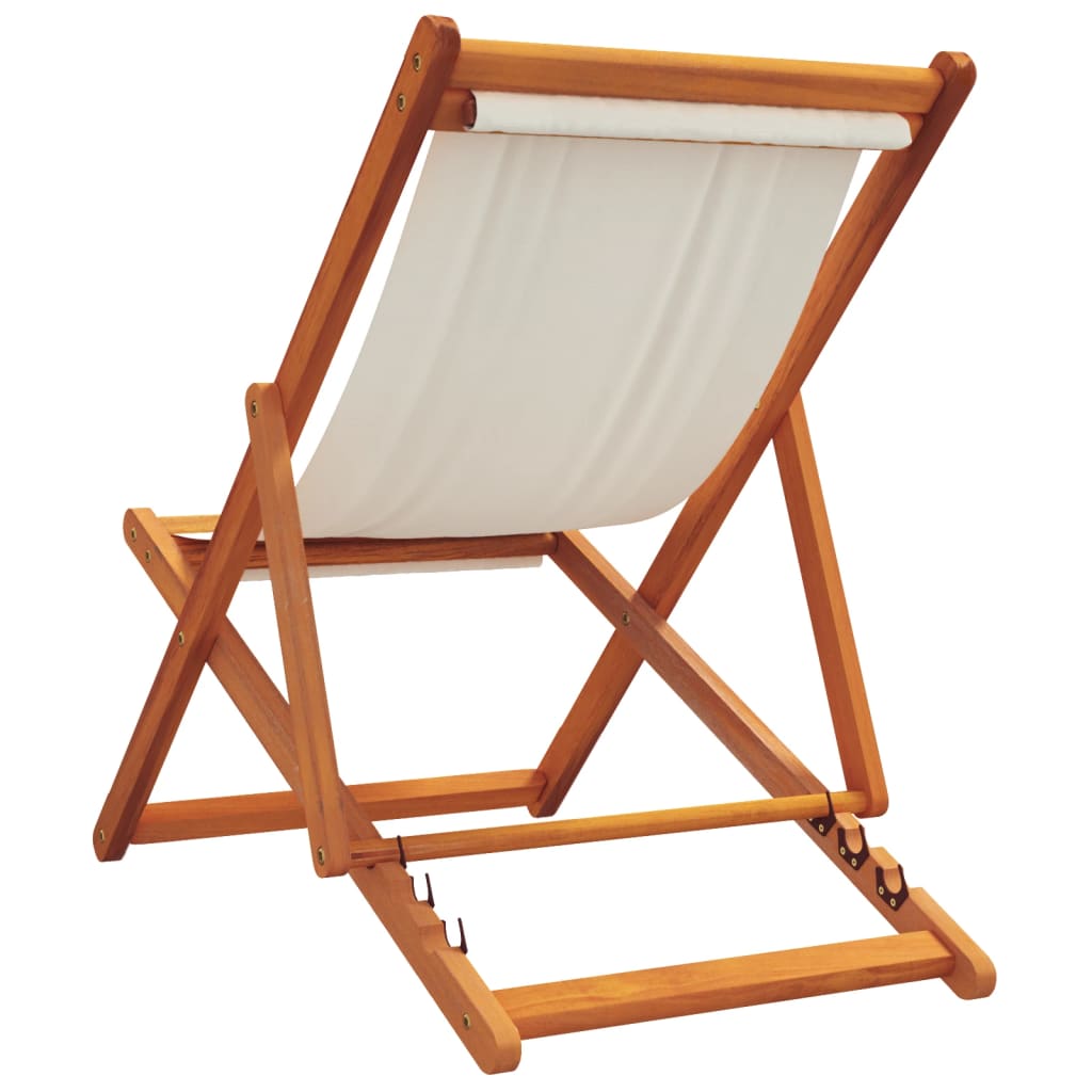 vidaXL Sklopive stolice za plažu 2 kom krem bijele od tkanine