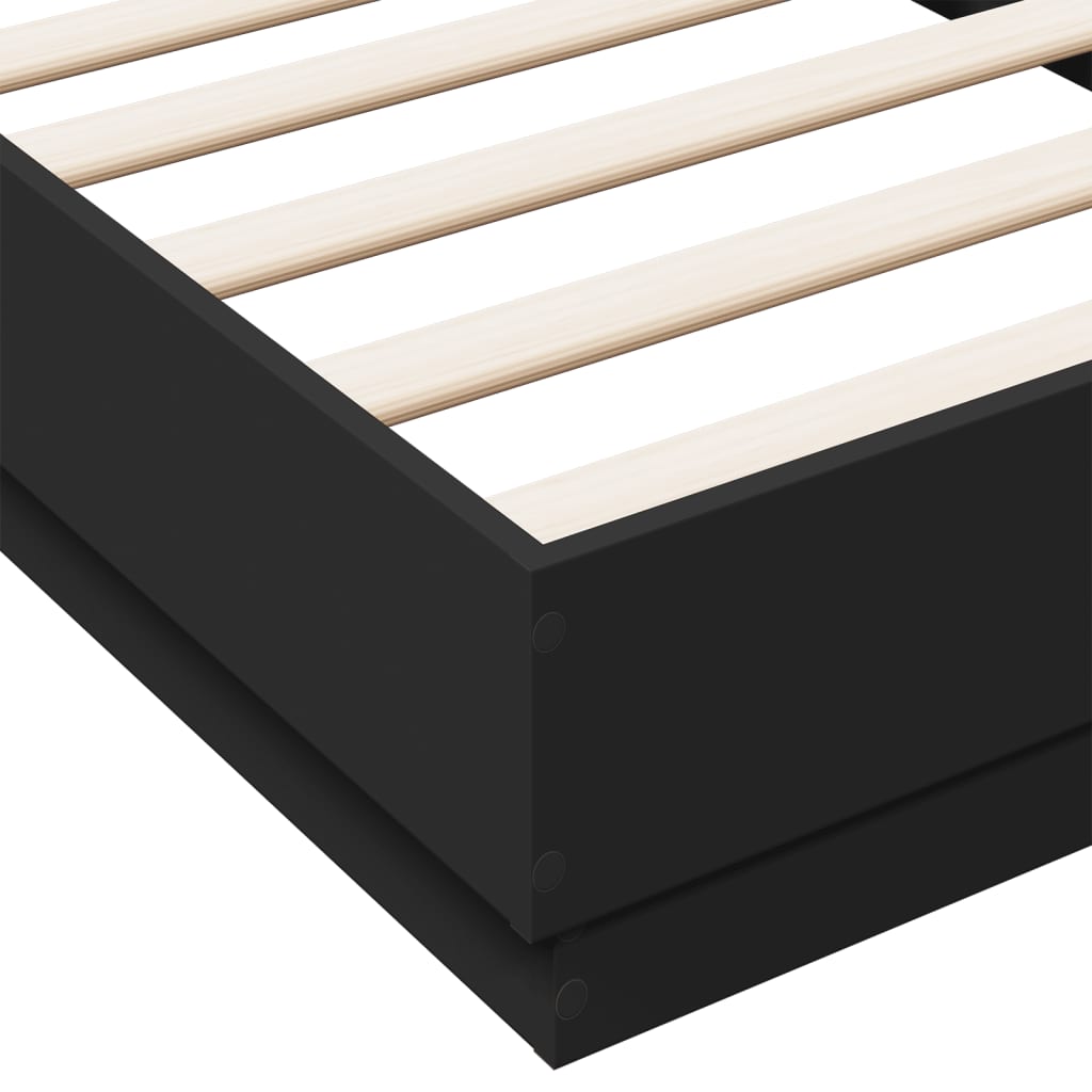 vidaXL Okvir kreveta s LED svjetlima crni 75 x 190 cm