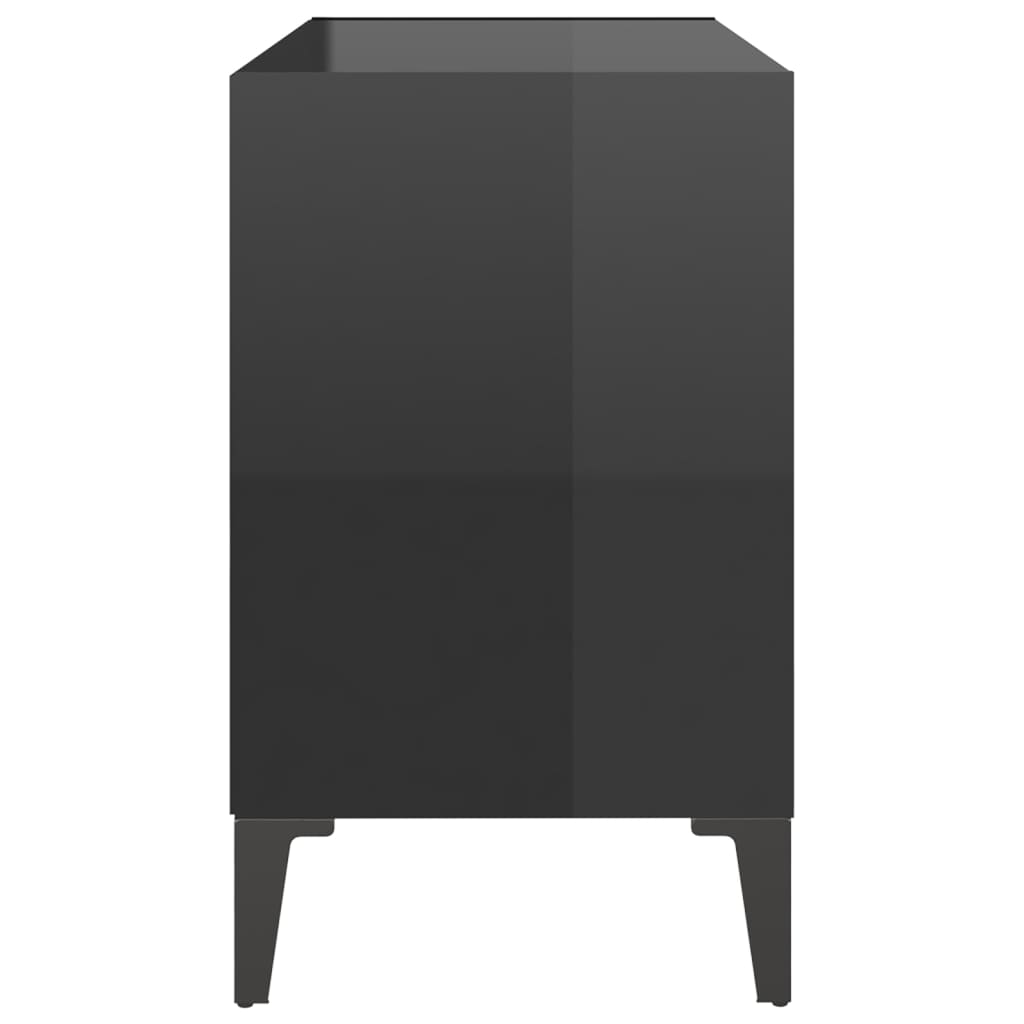 vidaXL TV ormarić s metalnim nogama visoki sjaj crni 69,5 x 30 x 50 cm