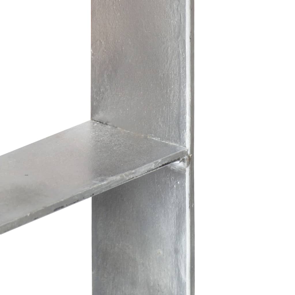 vidaXL Sidra za ogradu 2 kom srebrna 8 x 6 x 60 cm pocinčani čelik